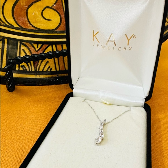 Kay Jewelers Silver Necklace with Sparkling Accents - Picture 6 of 10